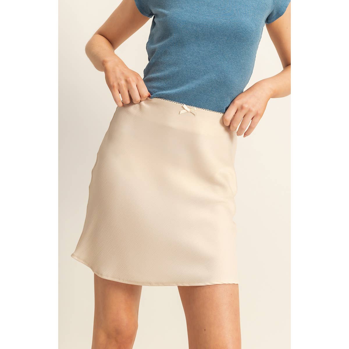 Stella High Waist Mini Slip Skirt