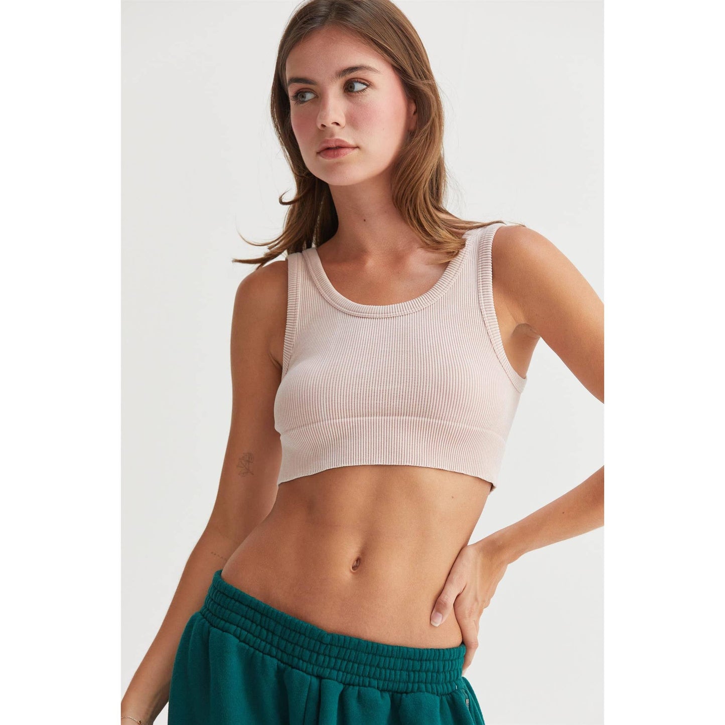 Washed Seamless Tank Crop Top