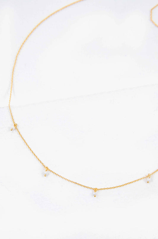 Bead Charm Necklace | White