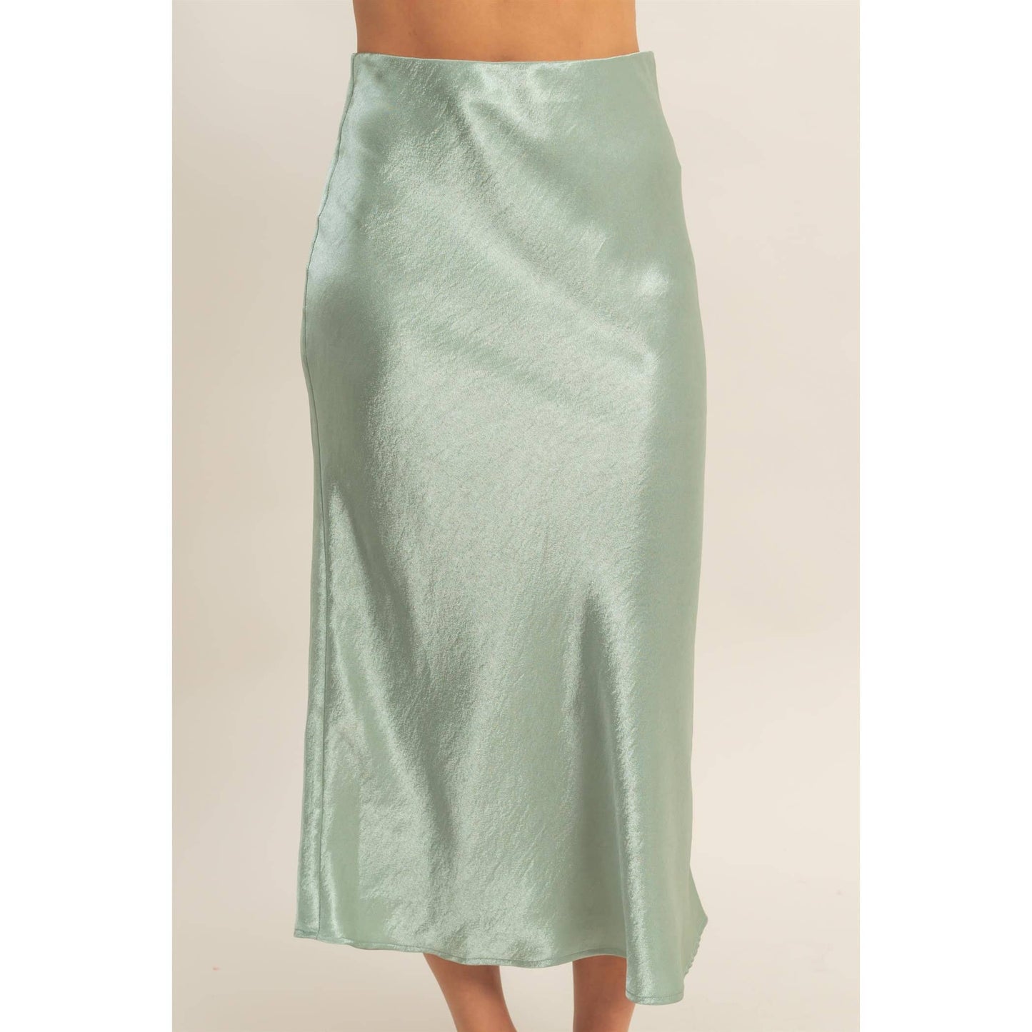 Ellen Satin A-Line Midi Skirt