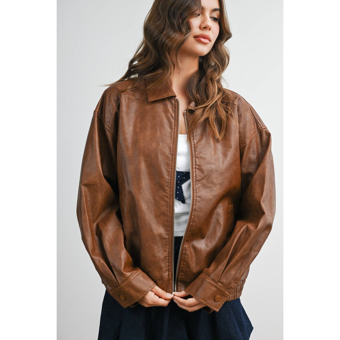 Alexandria Collared Leather Jacket