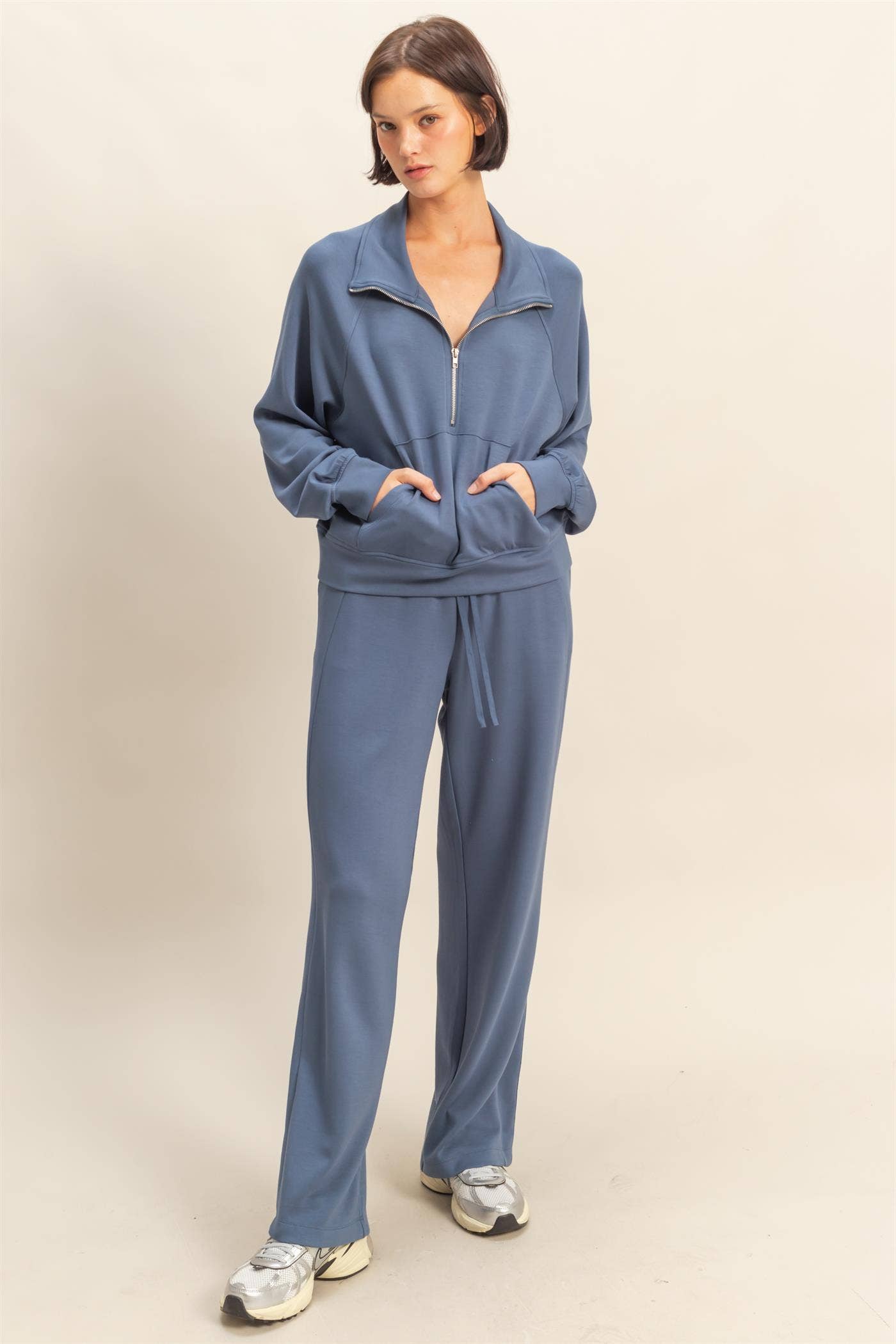 Scuba Wide-Leg Drawstring Sweatpants