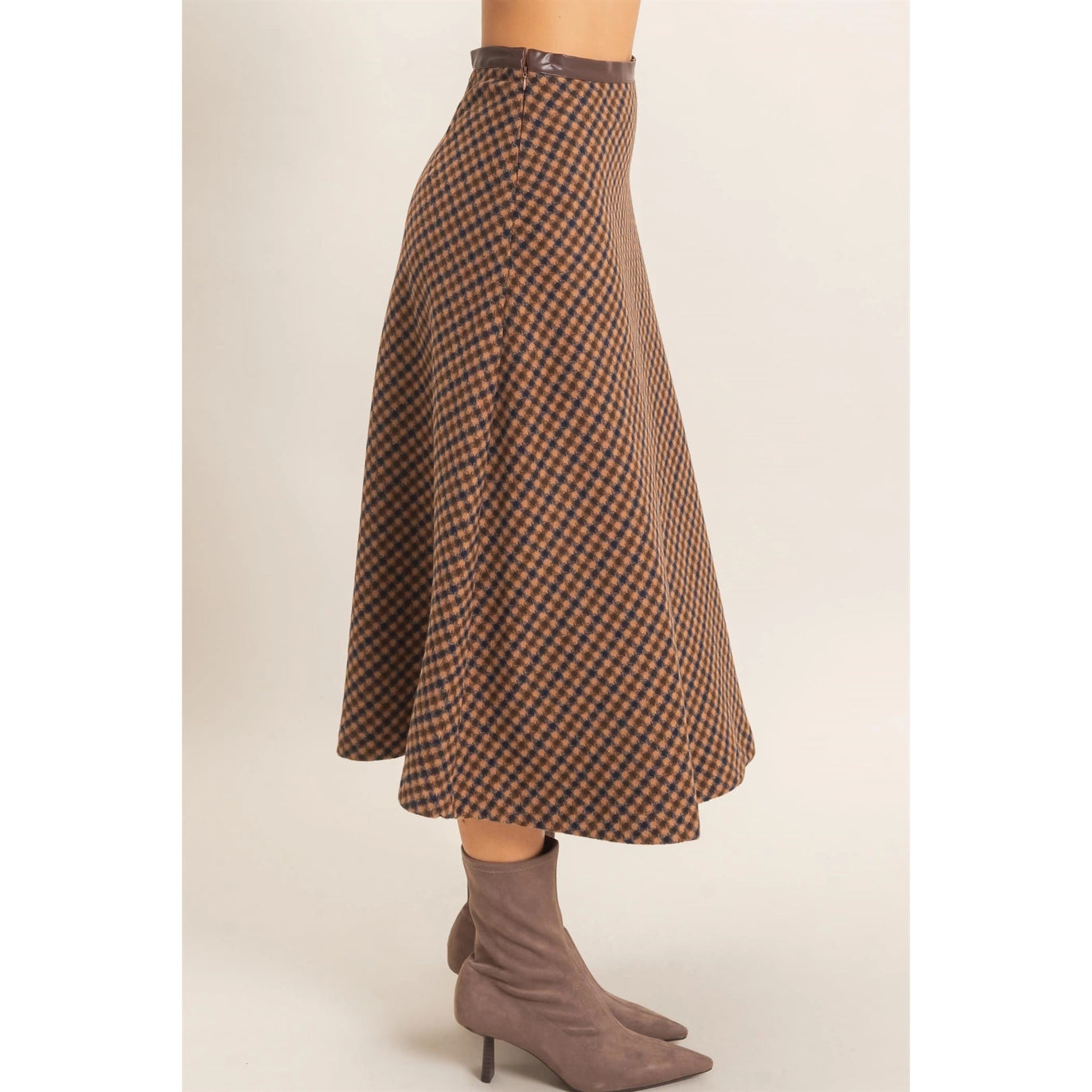 Checkered A-Line Skirt