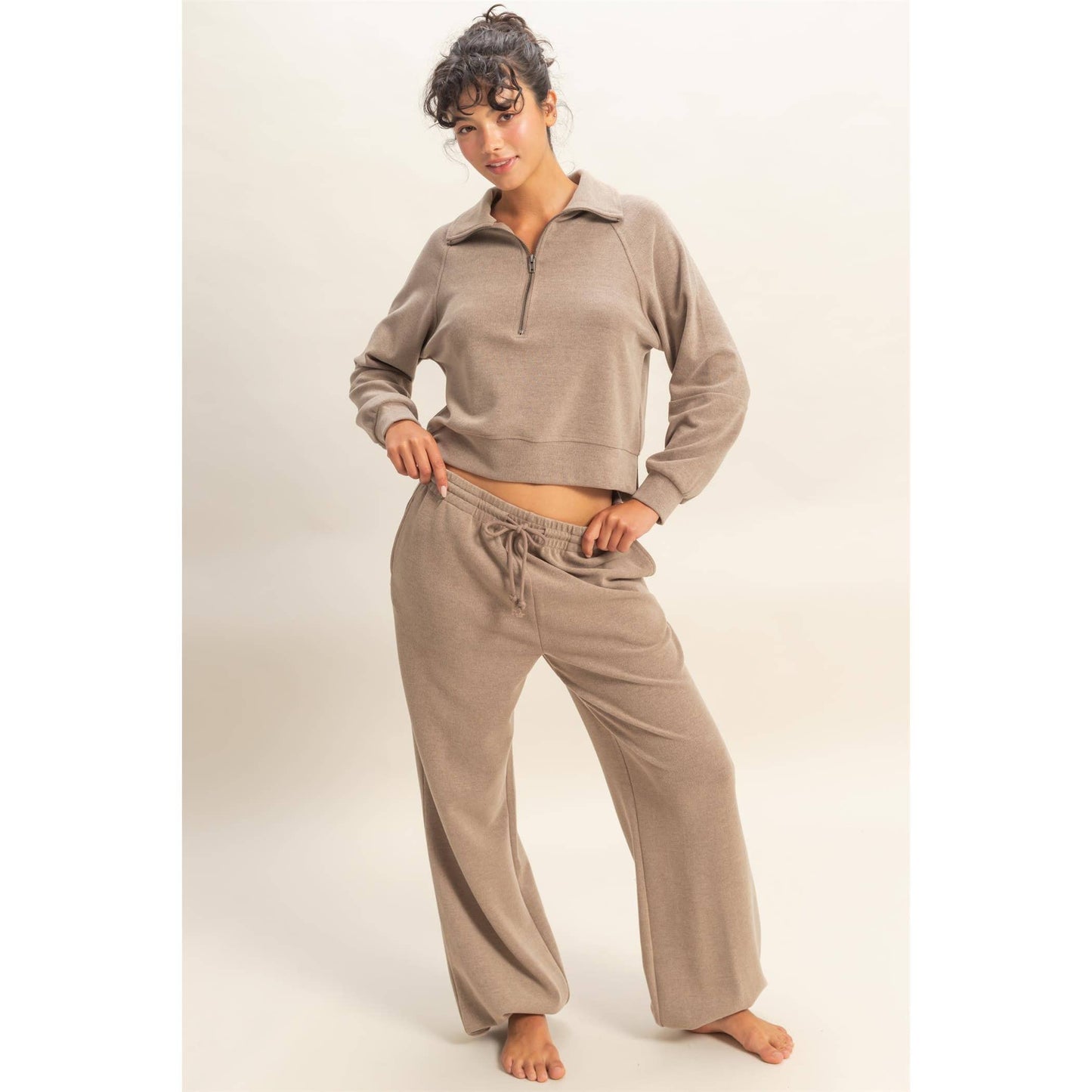 Sylvia Ribbed Half-Zip Sweatshirt