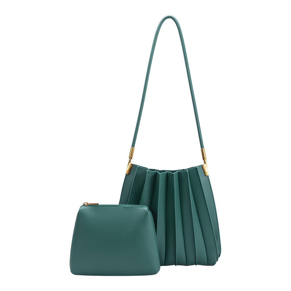 Carrie Peacock Pleated Shoulder Bag