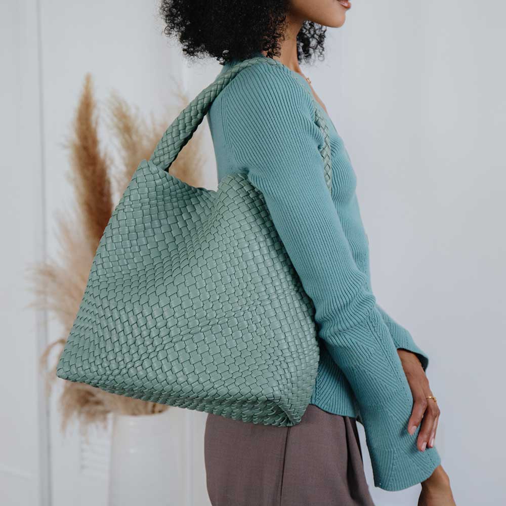 Johanna LT Teal Recycled Vegan Shoulder Bag