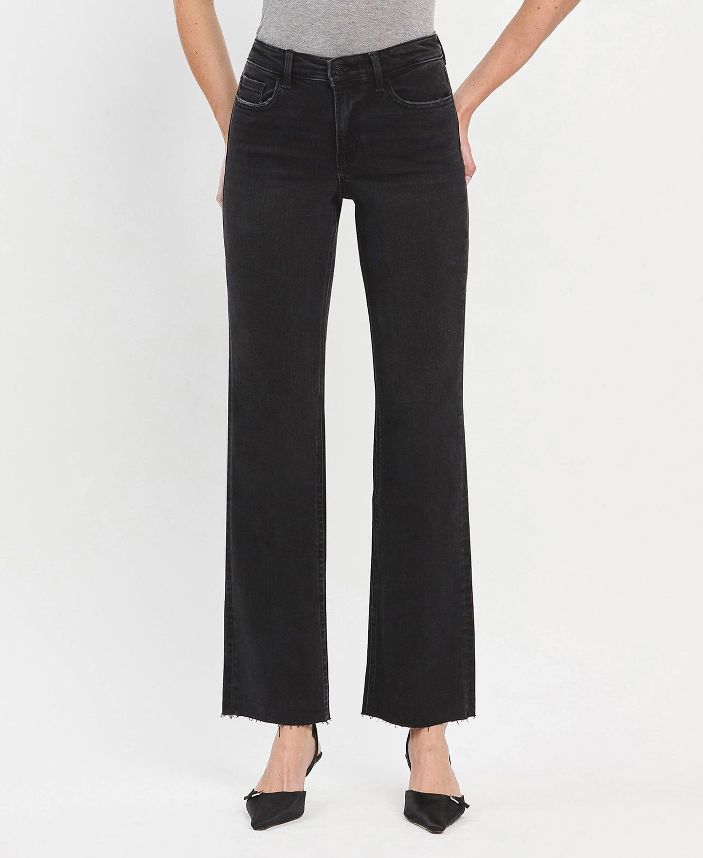 Black High-Rise Denim