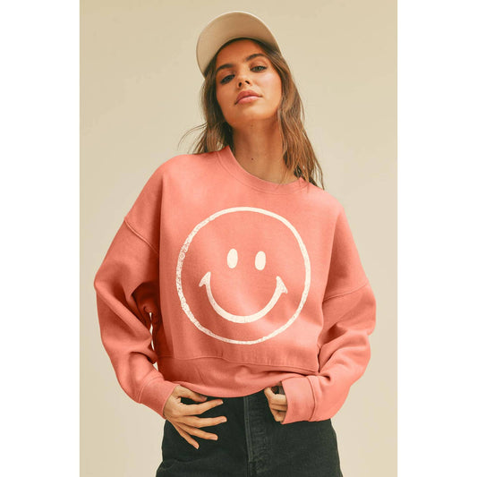 Smile Happy Face Graphic Sweatshirt