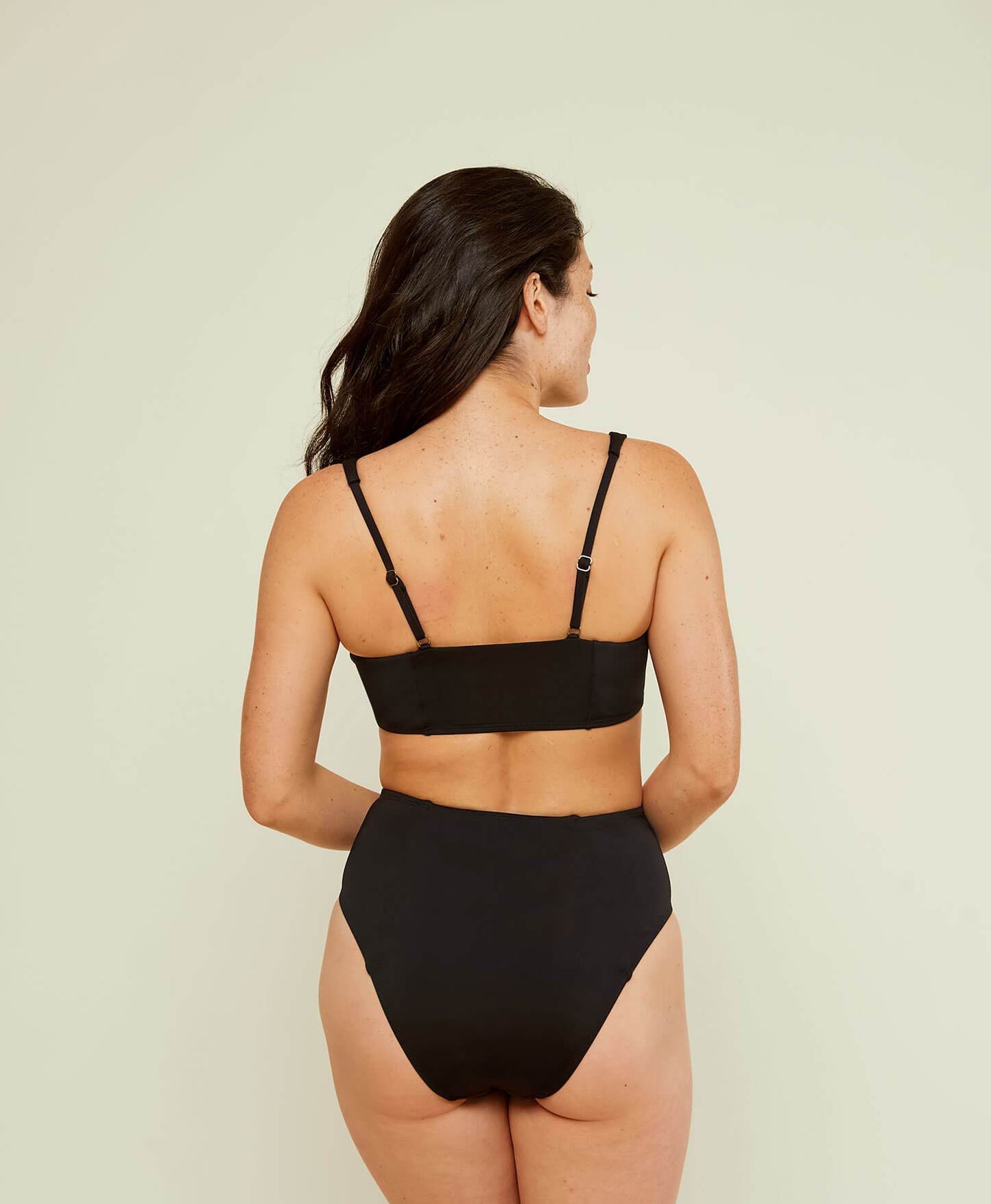 The High Waisted Cheeky Bottom  - Black