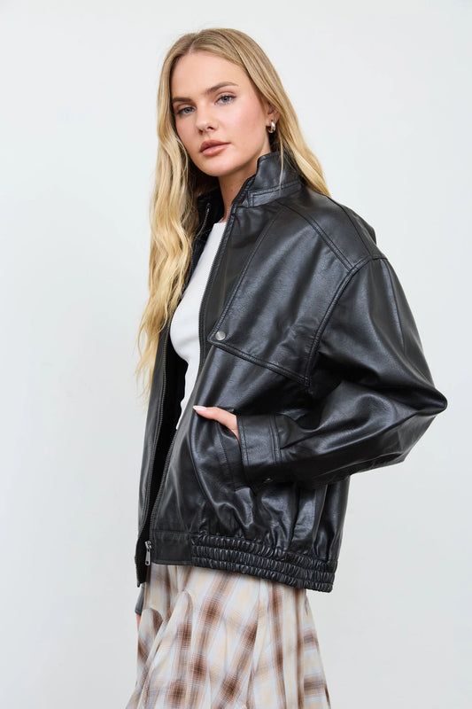 Lexi Bomber Faux Leather Jacket