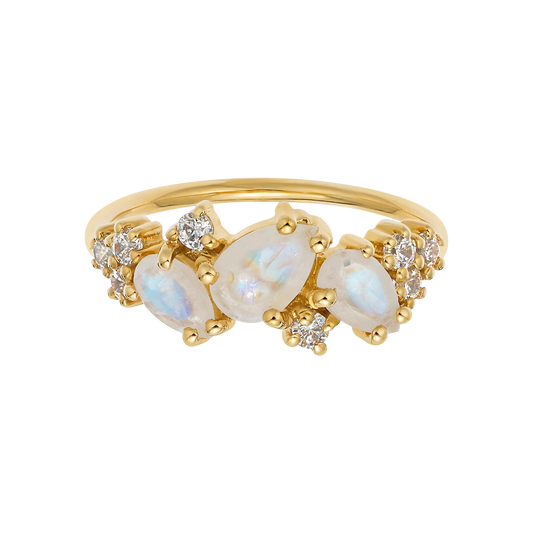 Rainbow Moonstone & Diamond Midsummer Night's Dream Ring