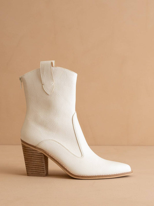 The Tara White | Two Paneled Western Boot