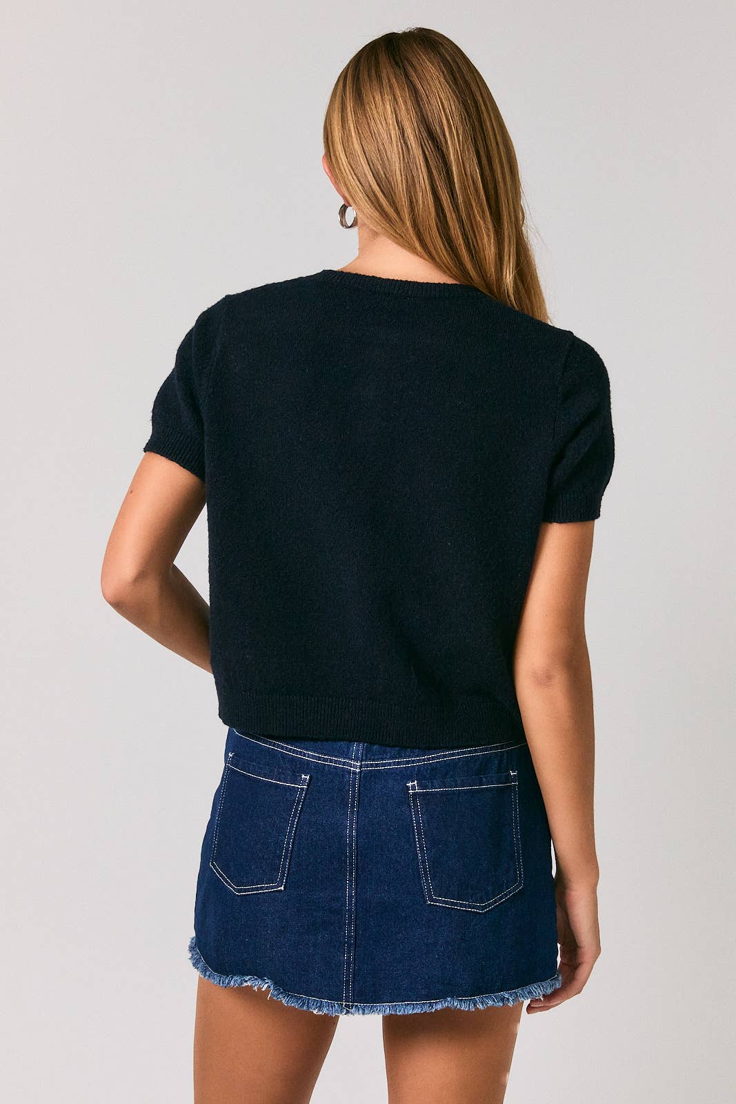 Ada Short Sleeve Crop Sweater