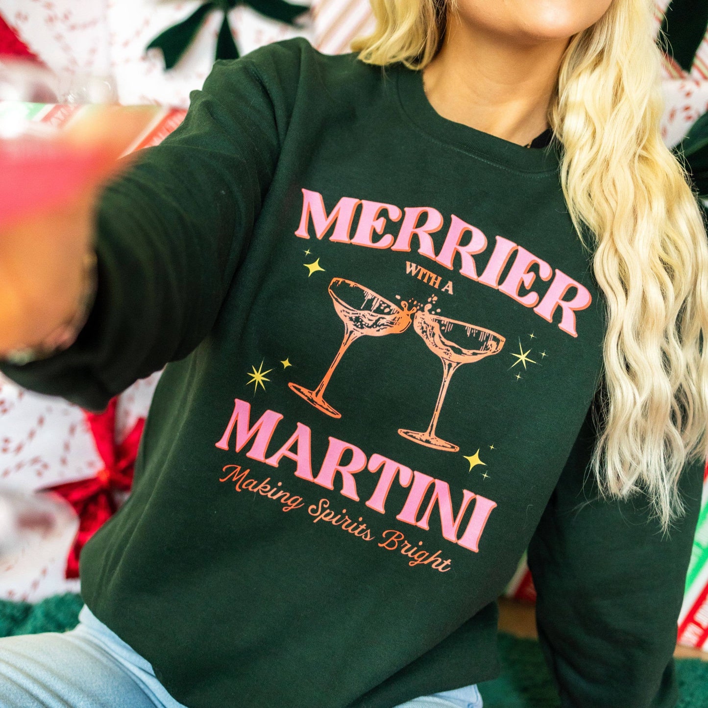 Merrier with a Martini Sweatshirt