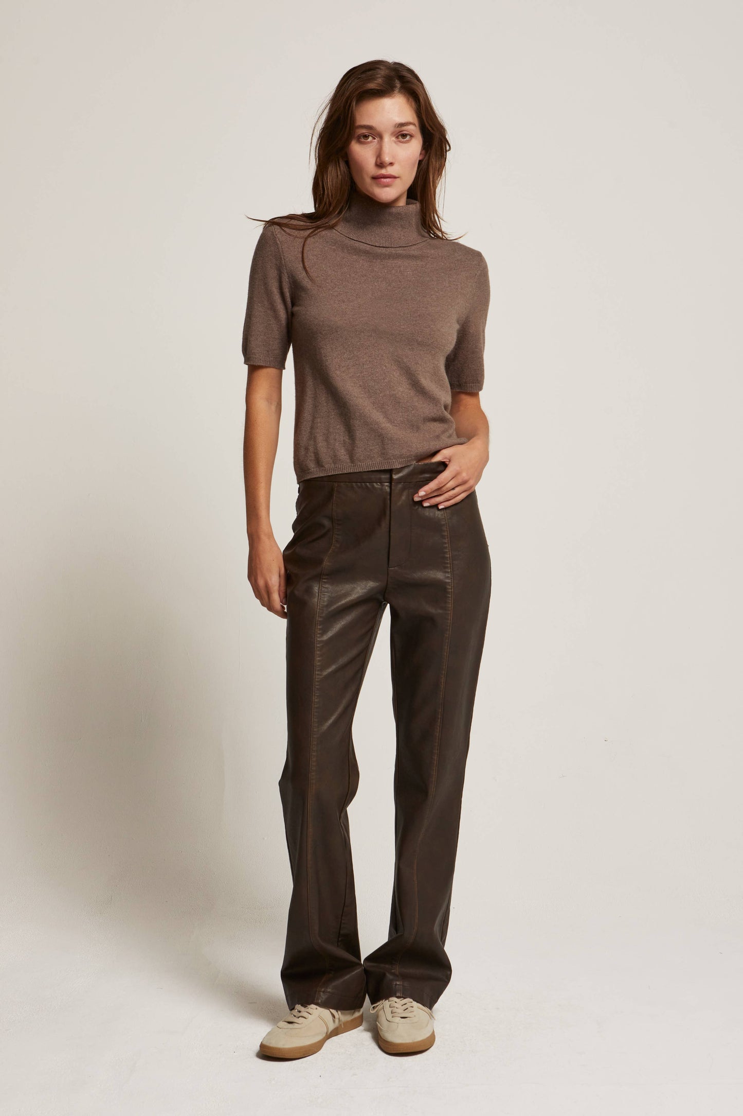 Zuri Distressed Vegan Leather Pants