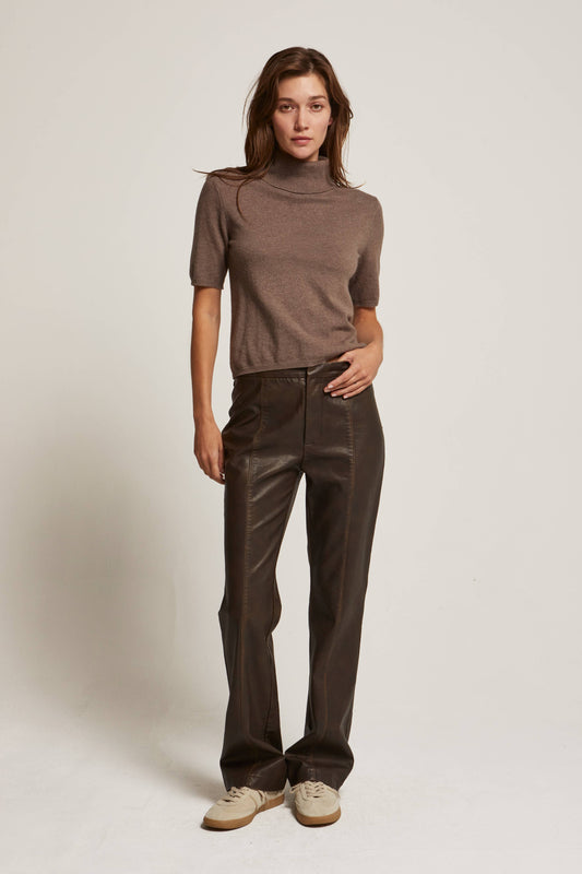 Zuri Distressed Vegan Leather Pants