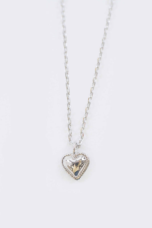 Teeny Heart Charm Necklace | Silver