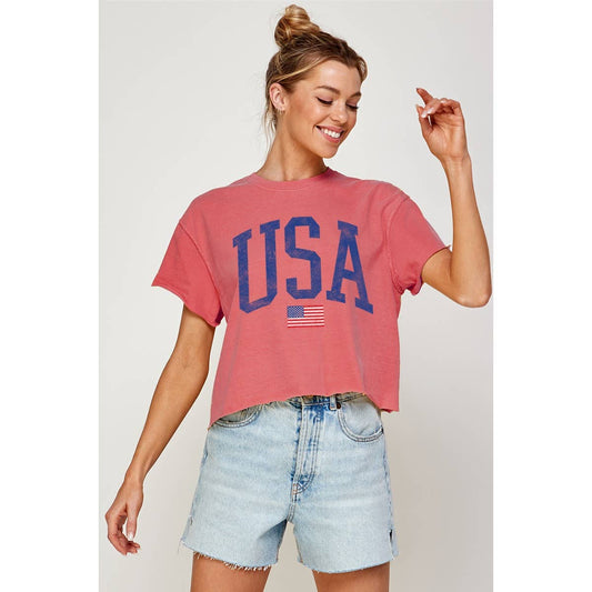 USA Vintage Crop Top