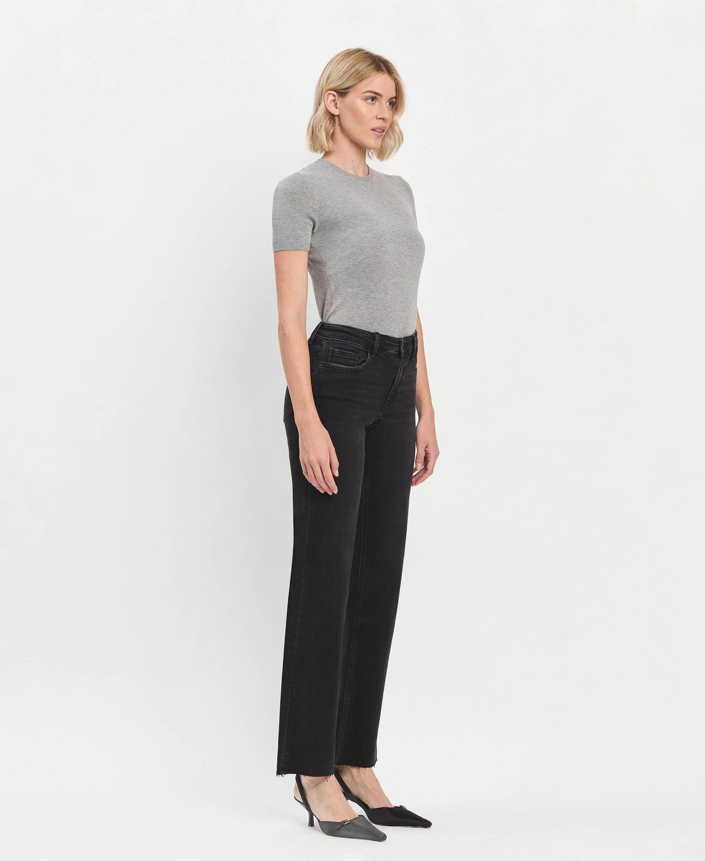 Black High-Rise Denim