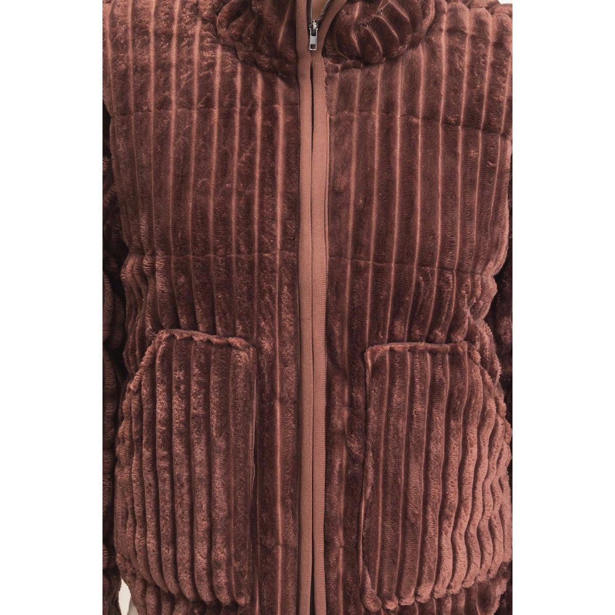 Quilted Corduroy Zip-Up Jacket