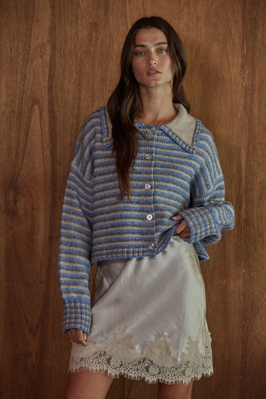 Heda Knit Striped Cardigan