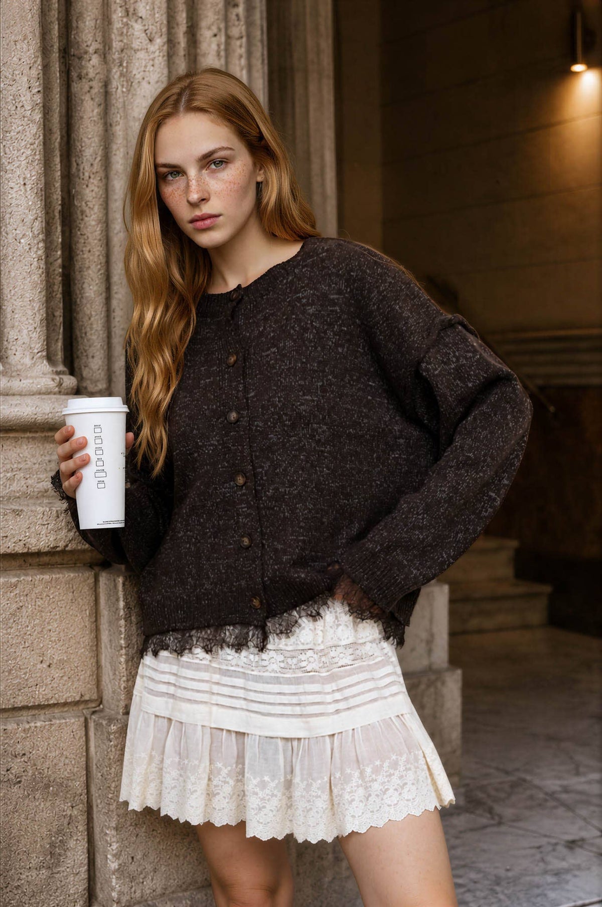 Becca Lace Trim Cardigan