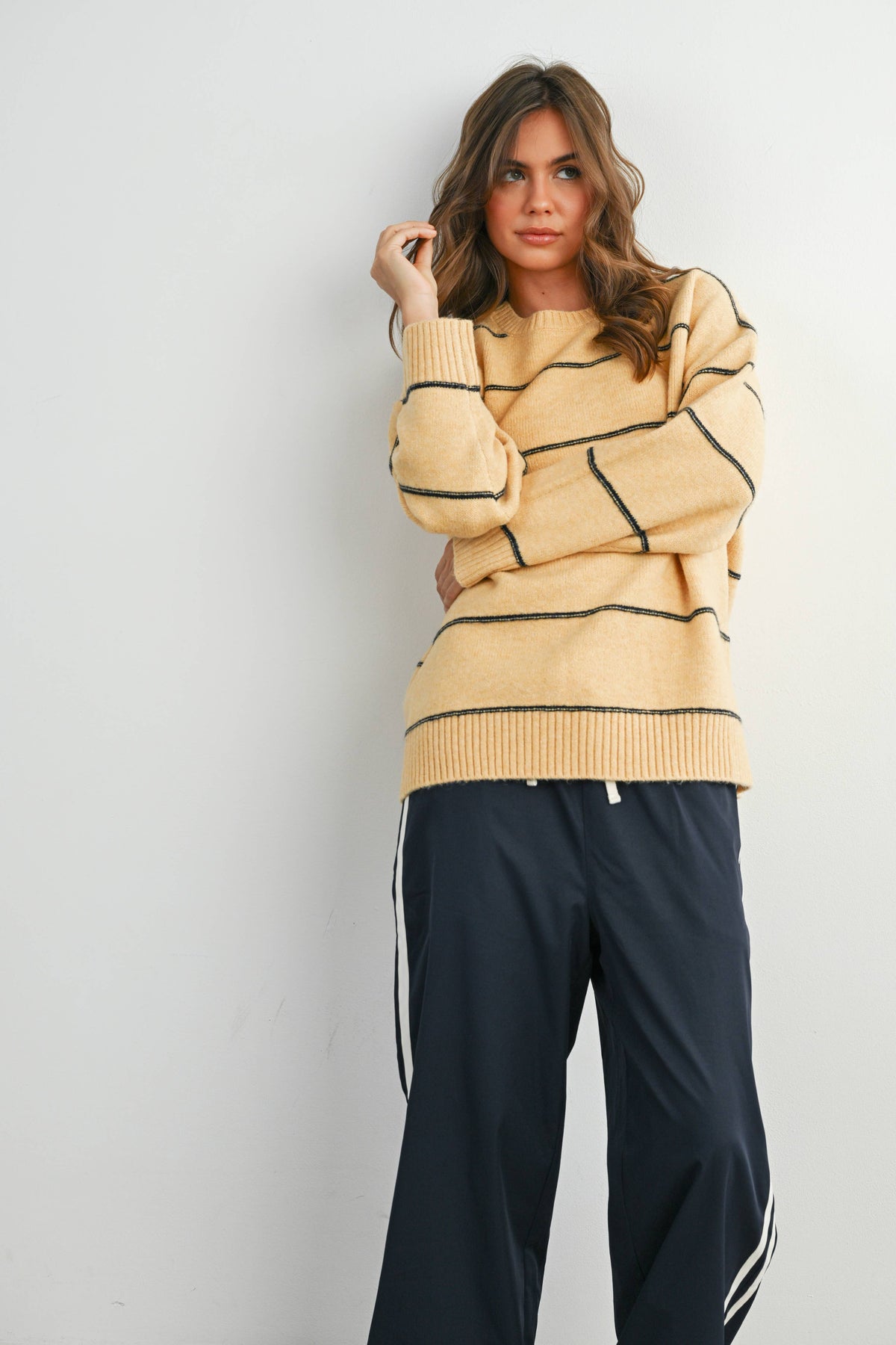 Coraline Striped Drop Shoulder Sweater