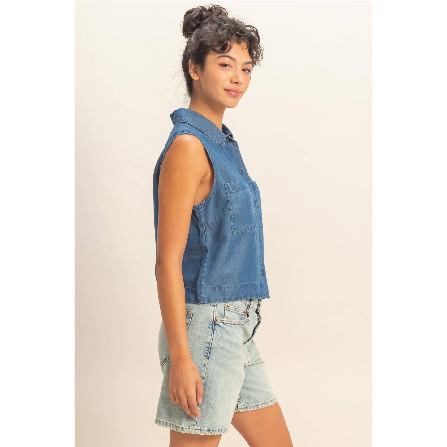 Bally Sleeveless Button-Up Top