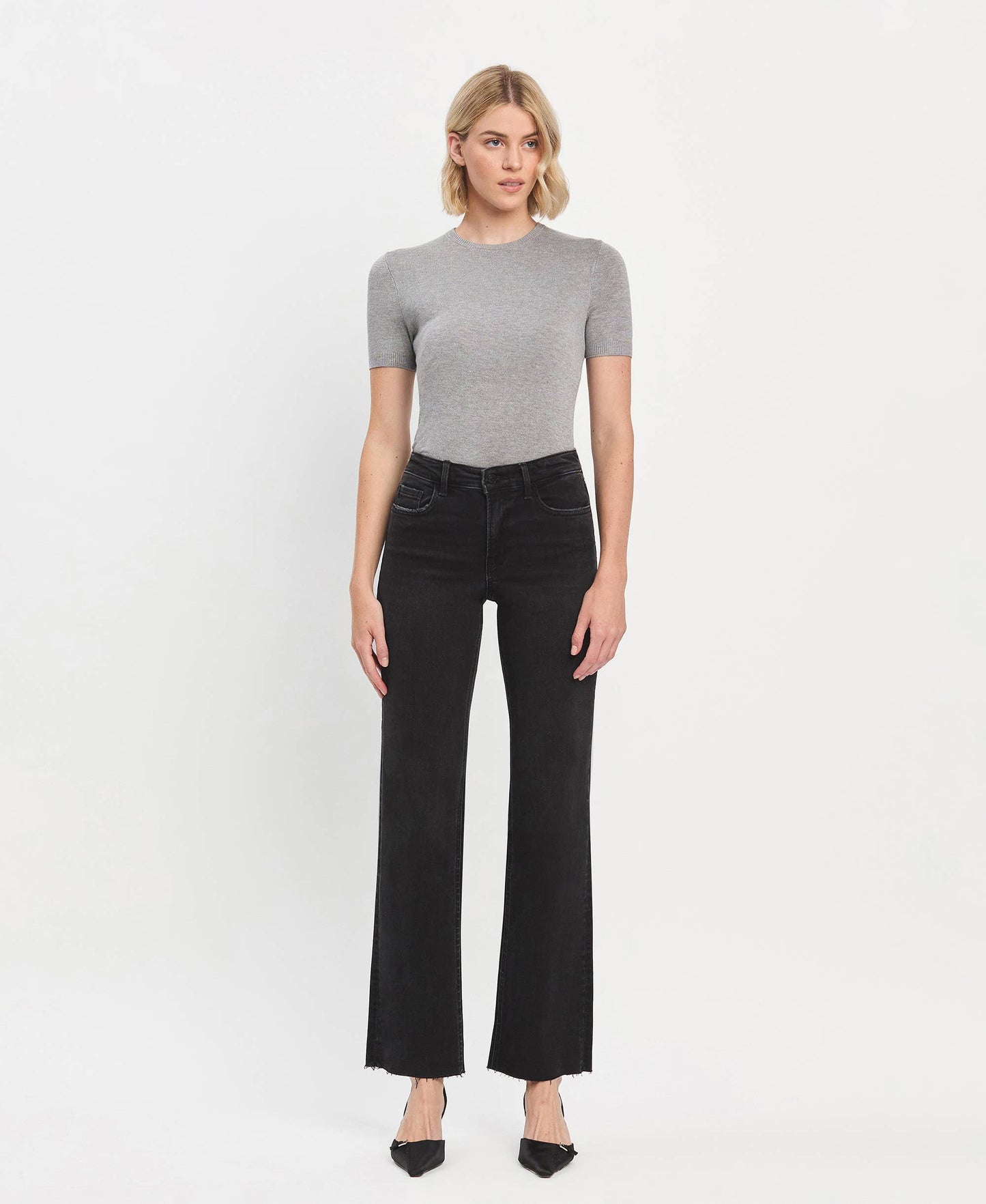 Black High-Rise Denim