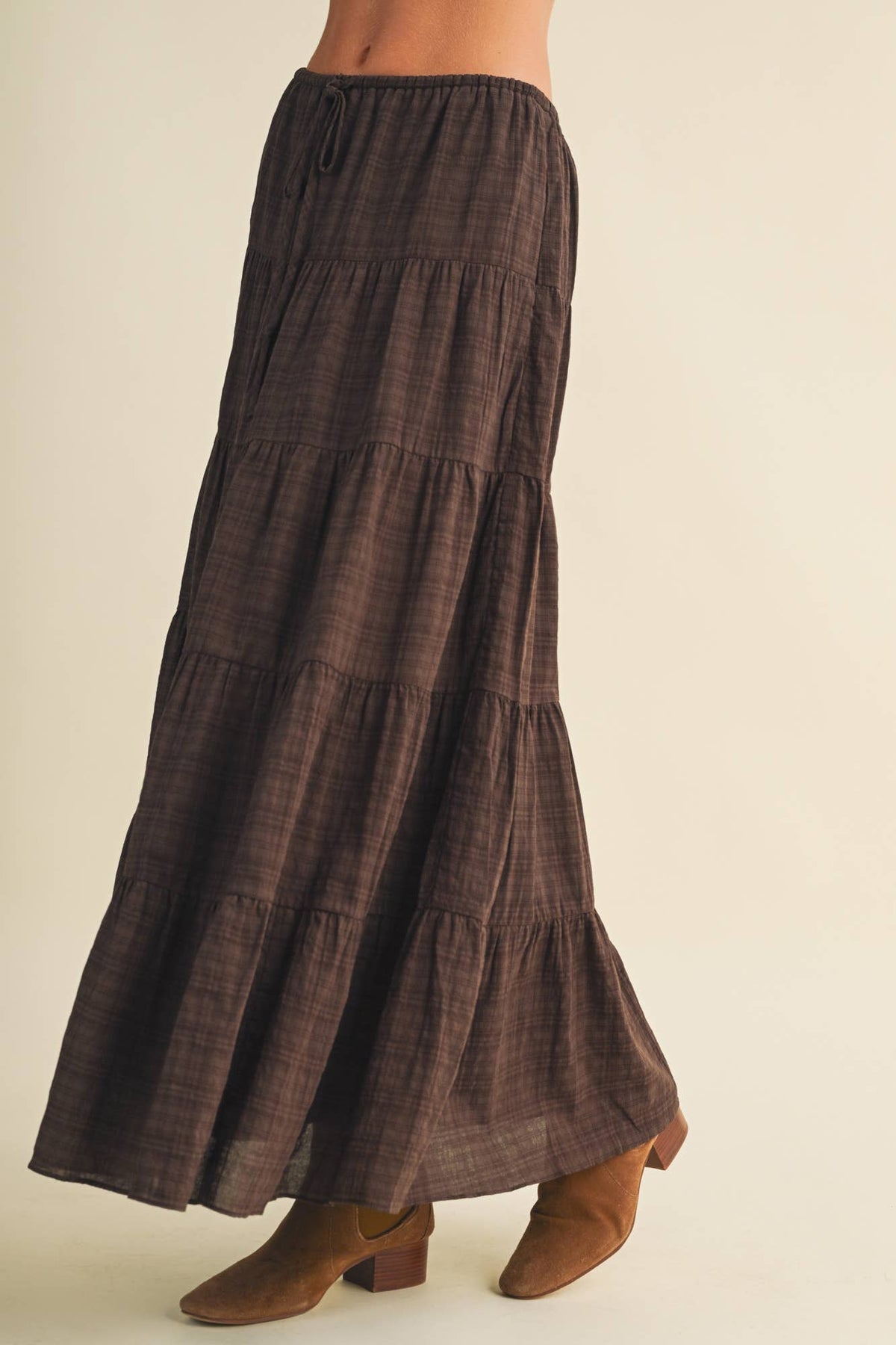 Geometric Tiered Maxi Skirt