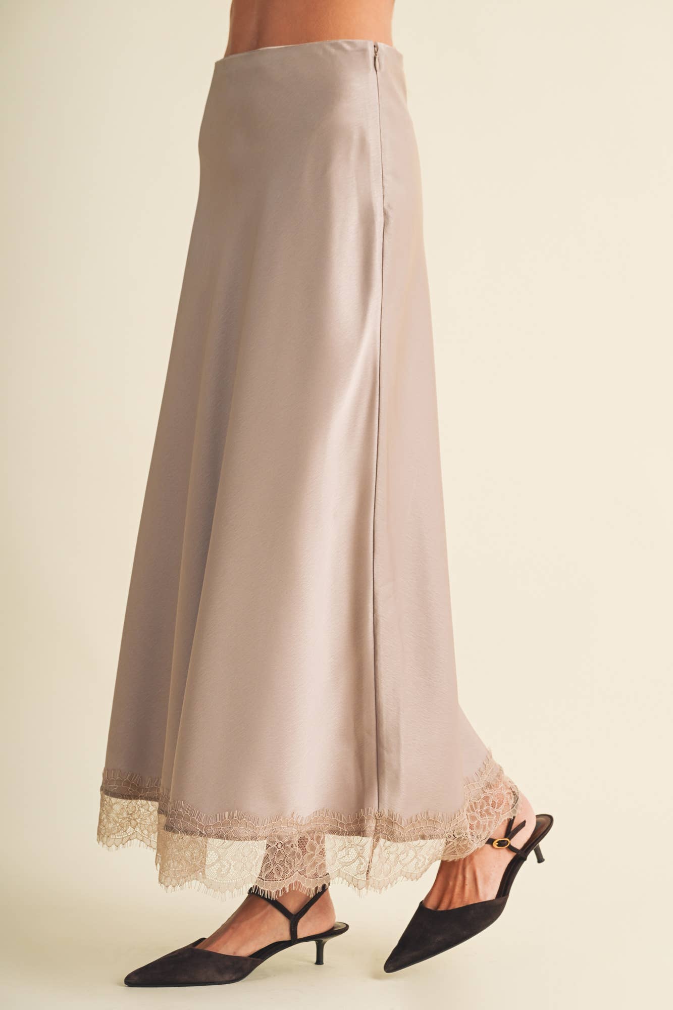 Amalie Scallop-Trim Lace Skirt
