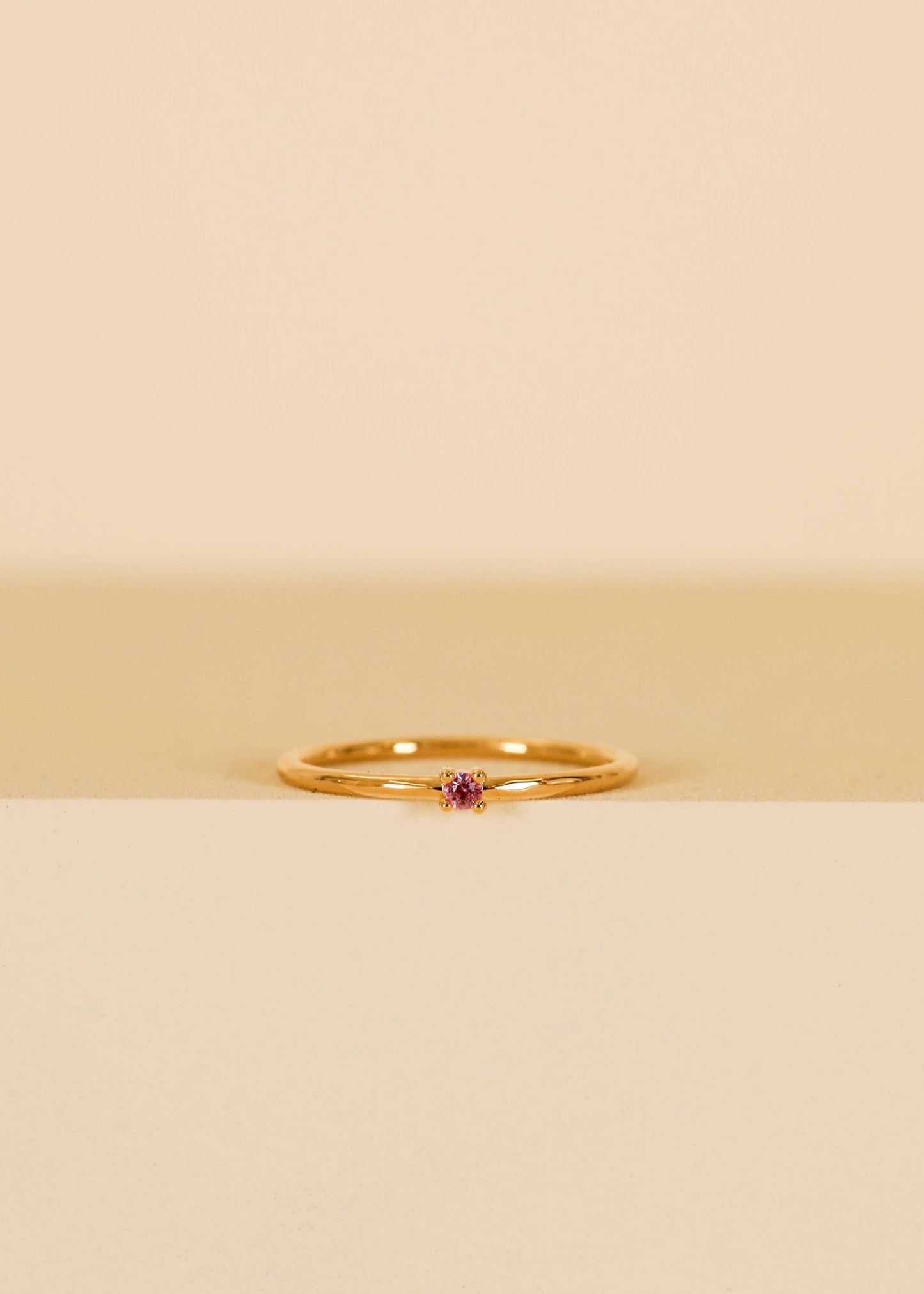 Petite Gold Pinky Rings - Pink