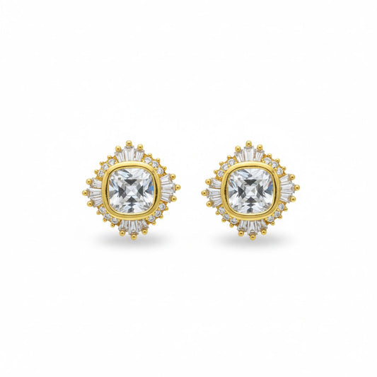 Radiant Crown Stud Earrings