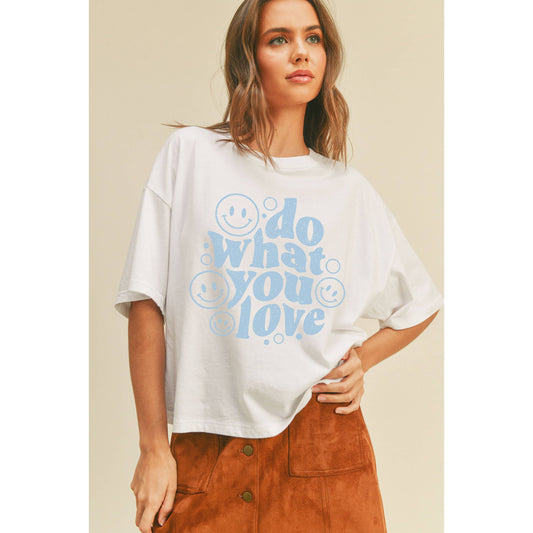 Do What You Love Happy Face Graphic Tee