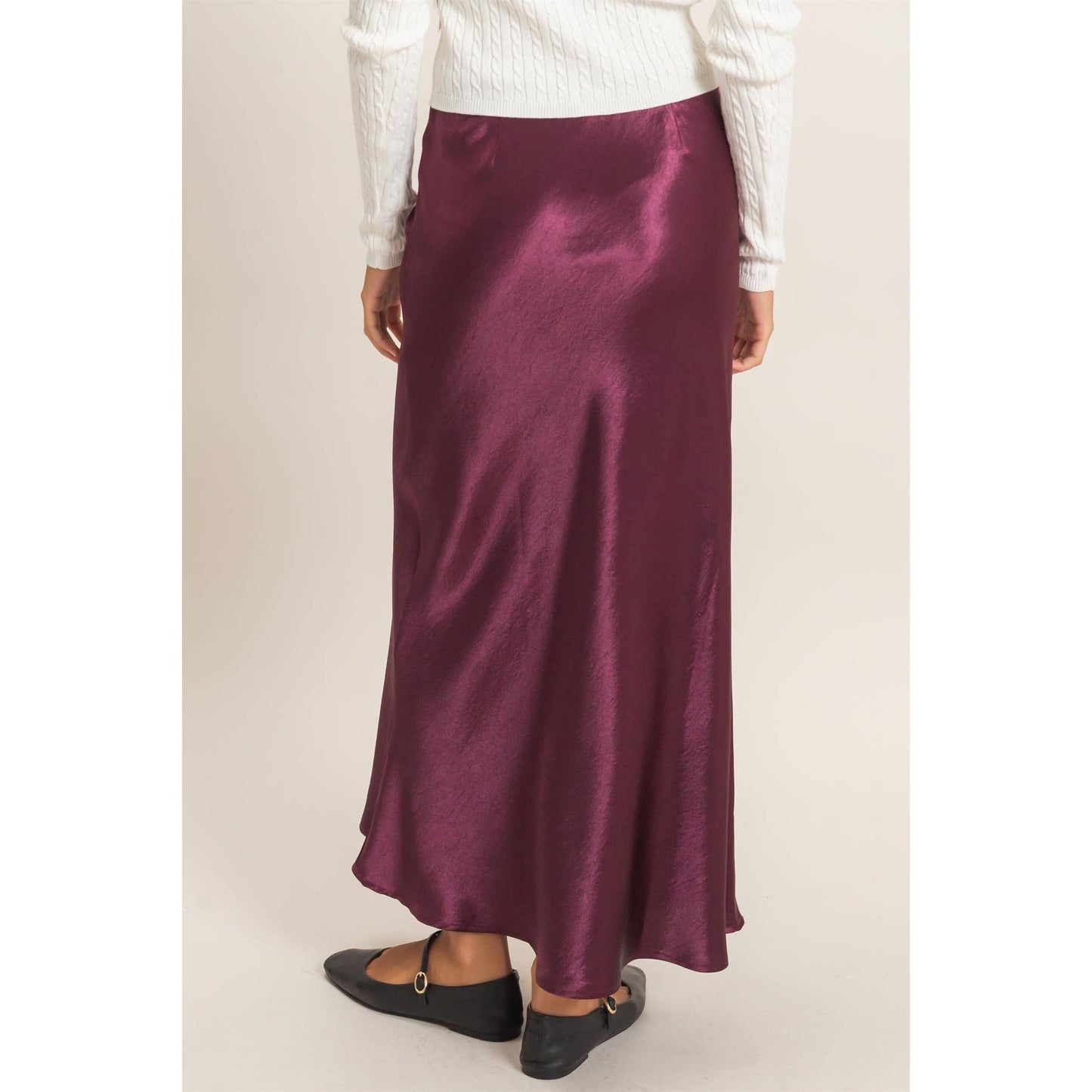 Gianna Satin Midi Skirt