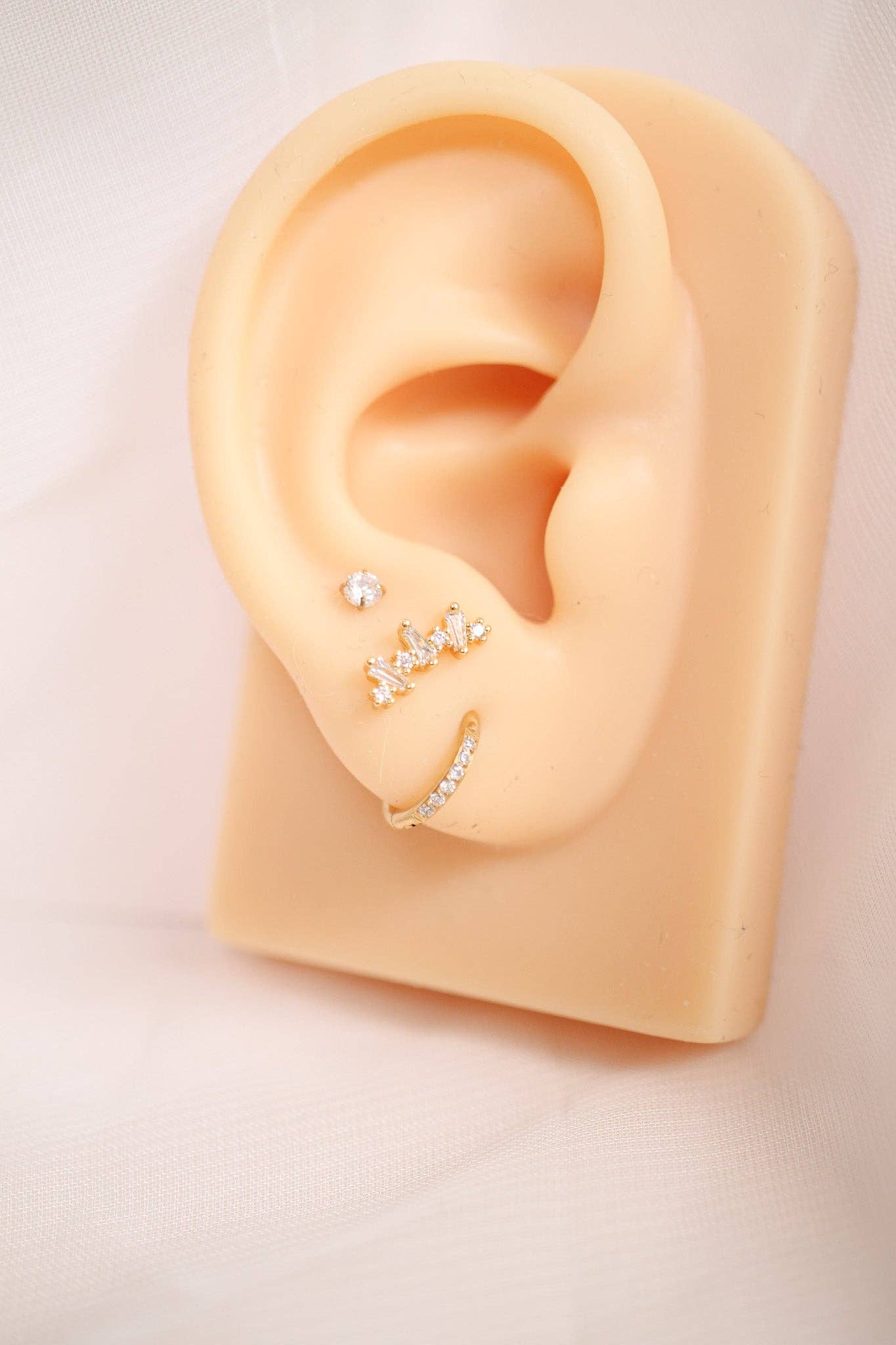 Crystal Flat Back Stud in Gold