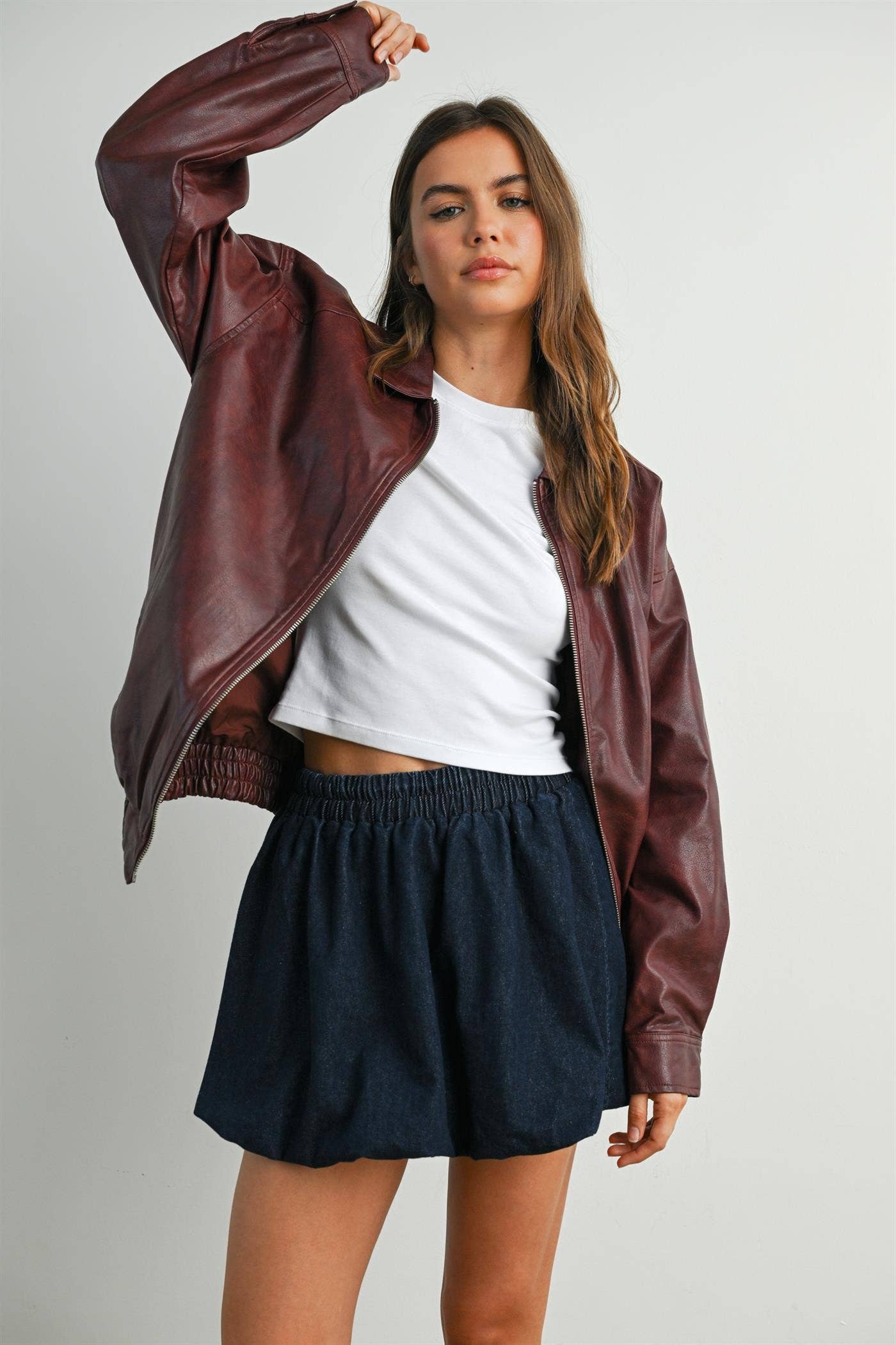 Alexandria Collared Leather Jacket