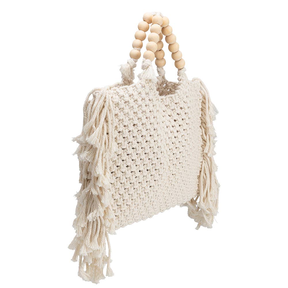 Lilibeth Cream Crotchet Tote Bag