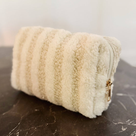 Striped Bouclé Slim Cosmetic Pouch