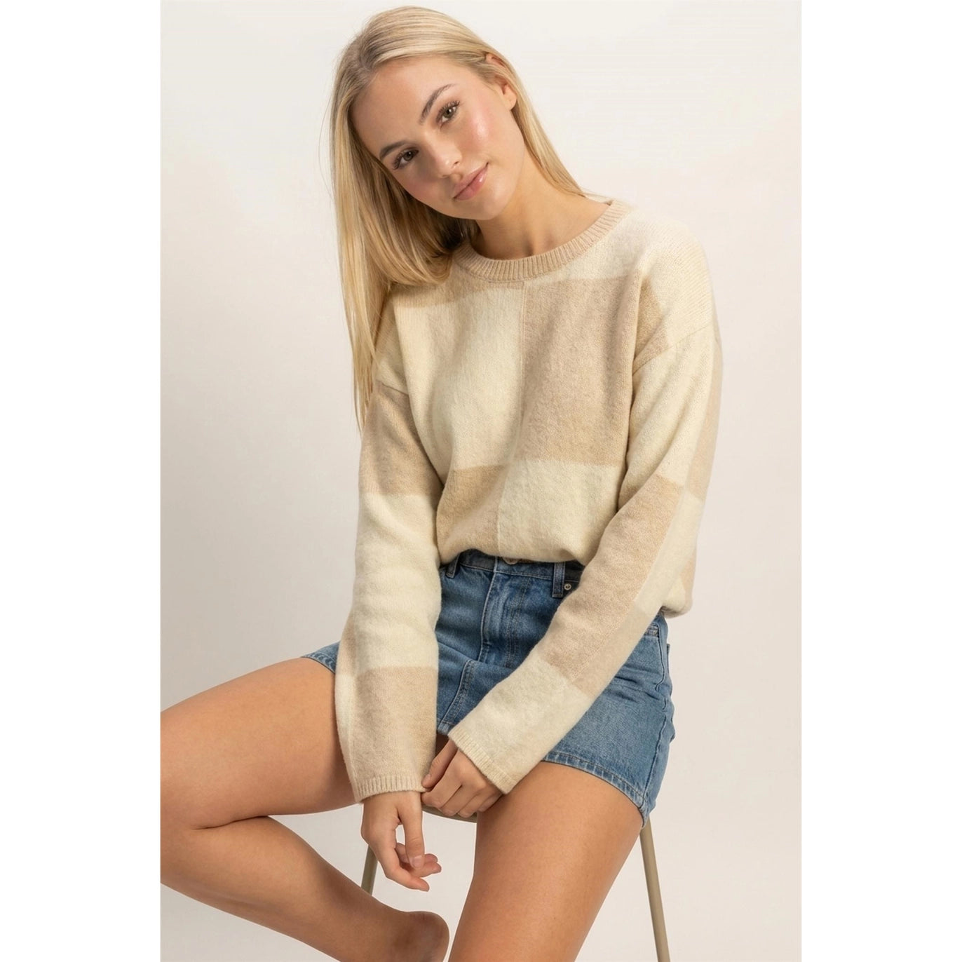 Britt Checkered Sweater