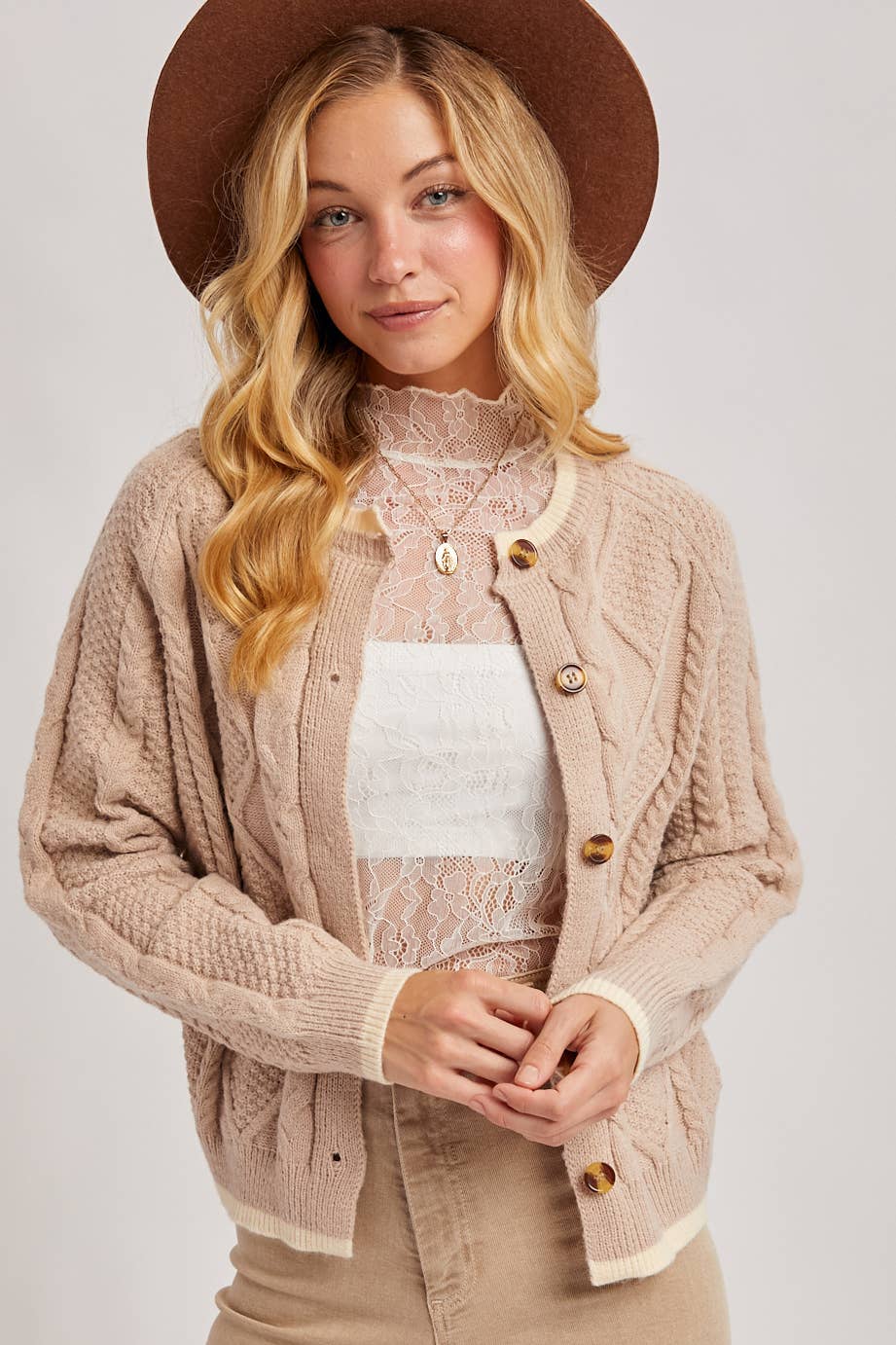 Aubrey Cable-Knit Cardigan
