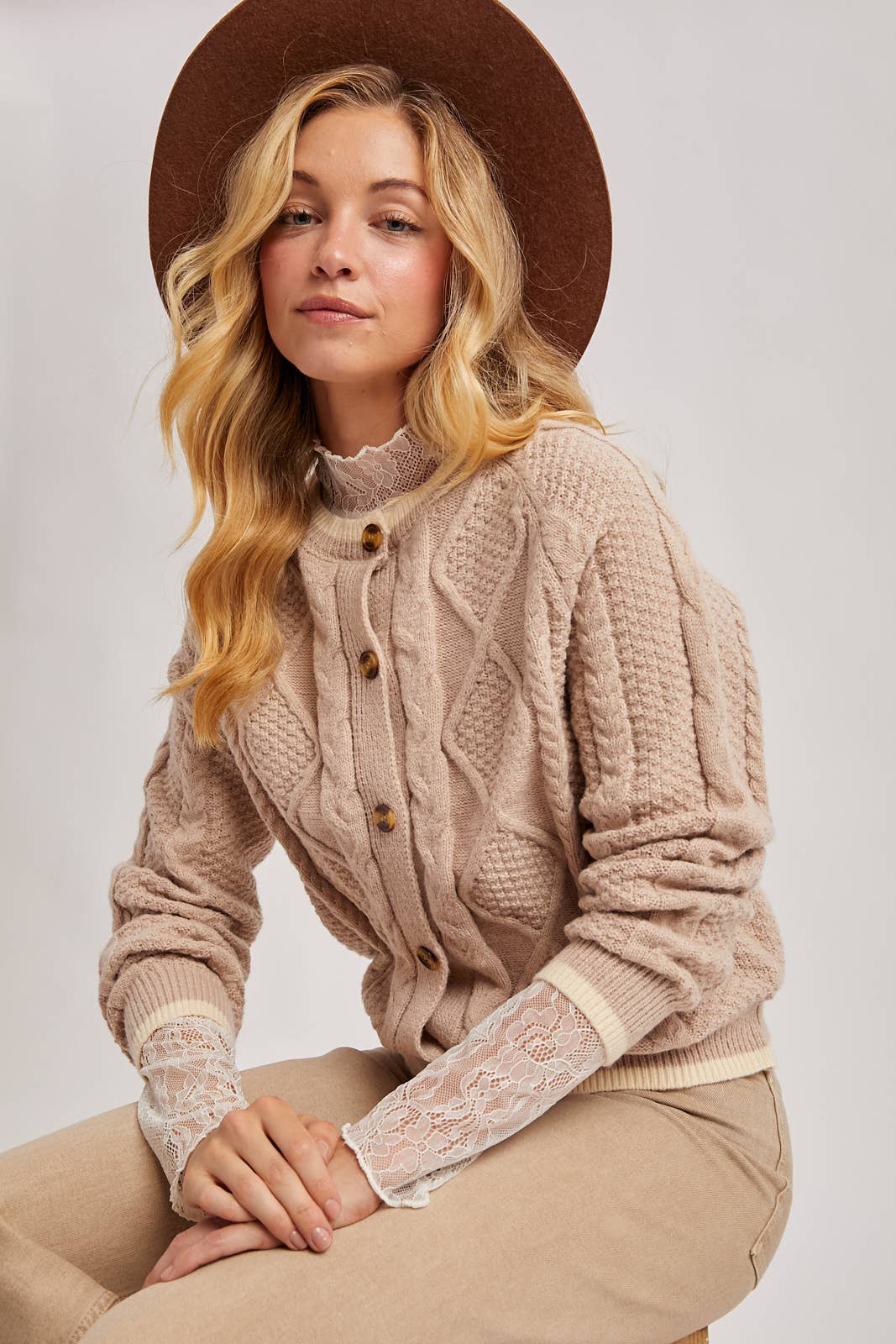 Aubrey Cable-Knit Cardigan