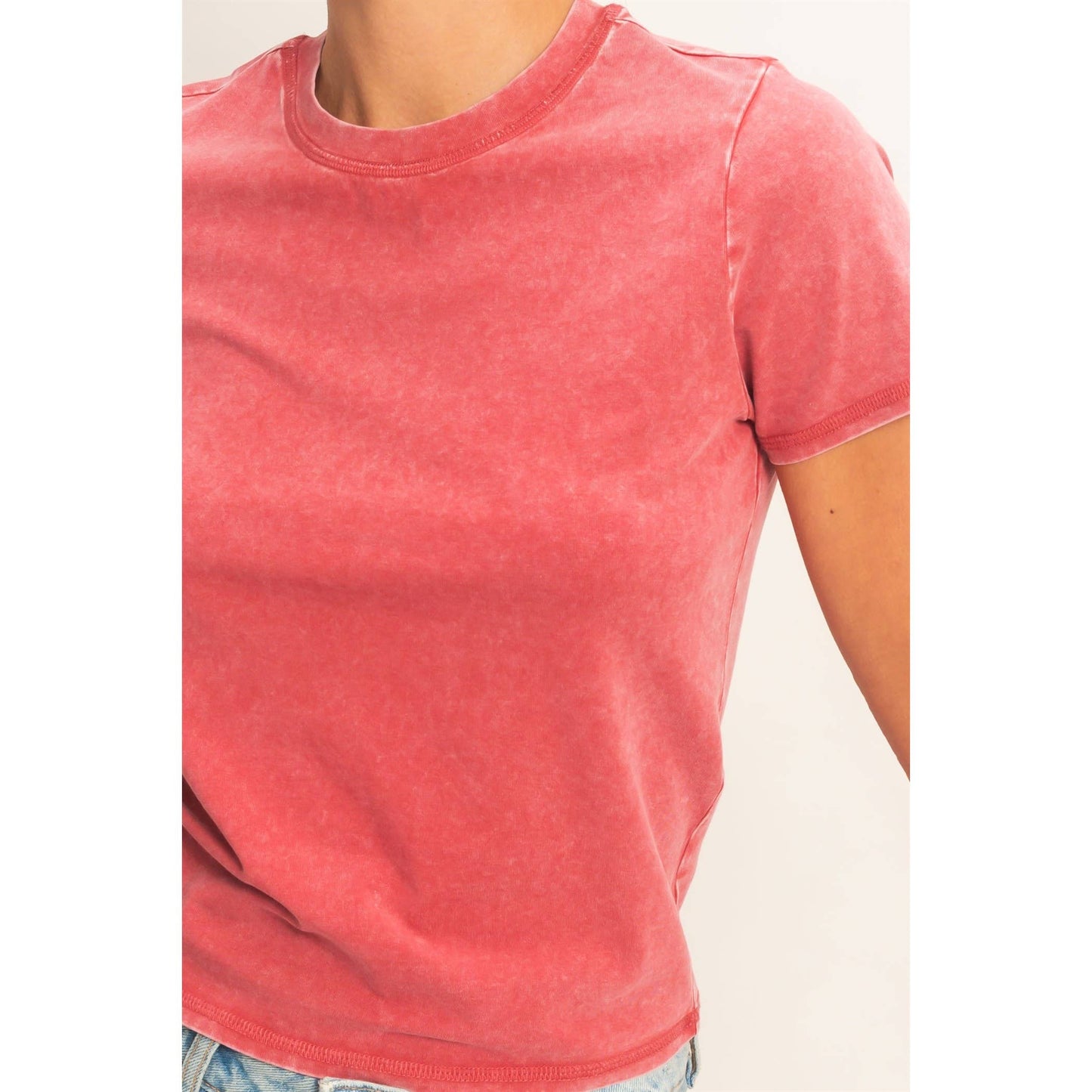 Mineral Washed Short Sleeve Top