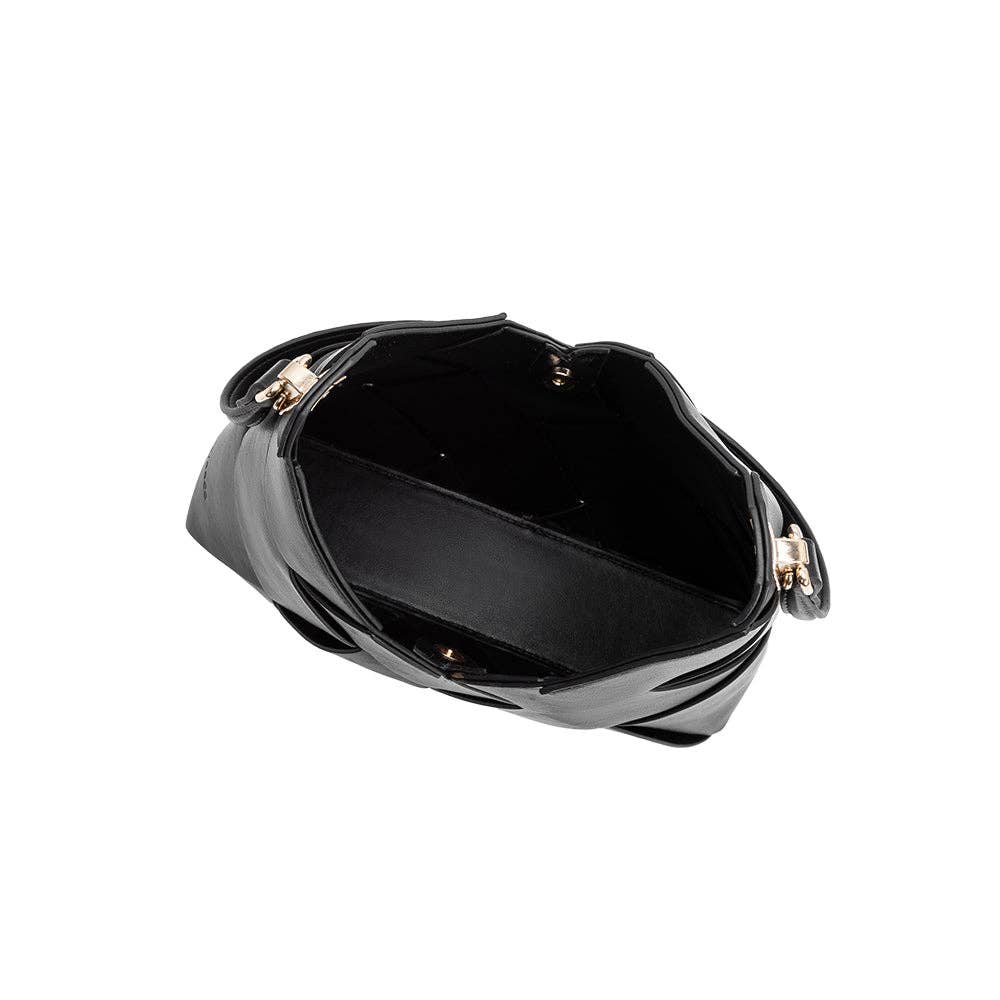 Phaedra Black Vegan Leather Shoulder Bag