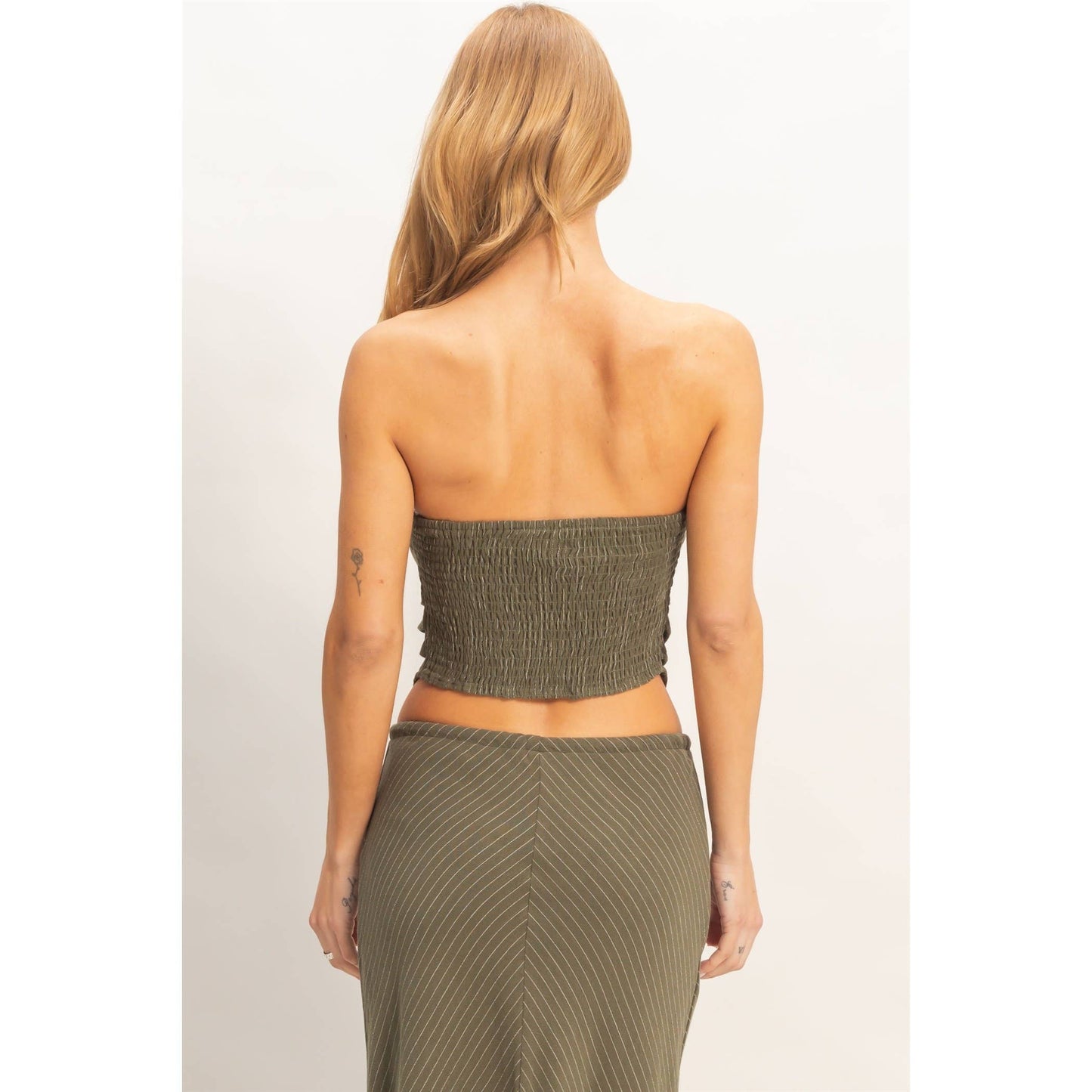 Bias Striped Bandeau Top