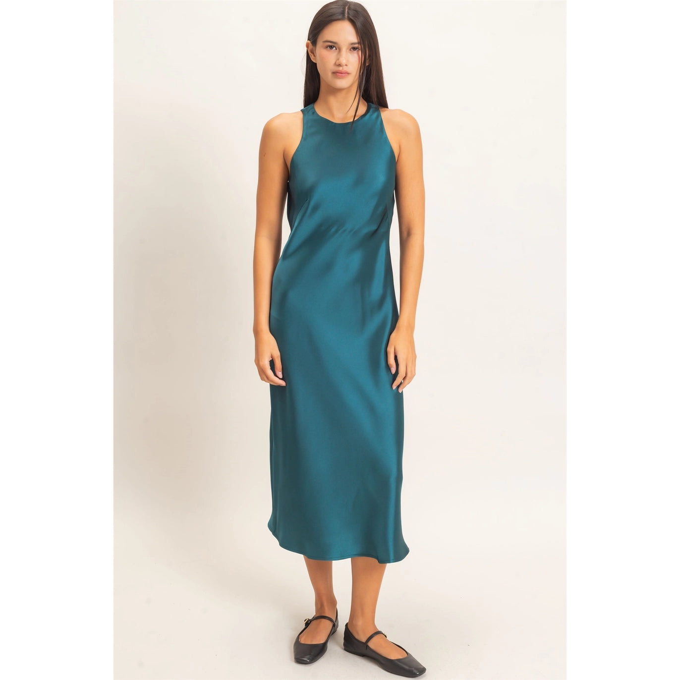 Antone Satin Midi Dress