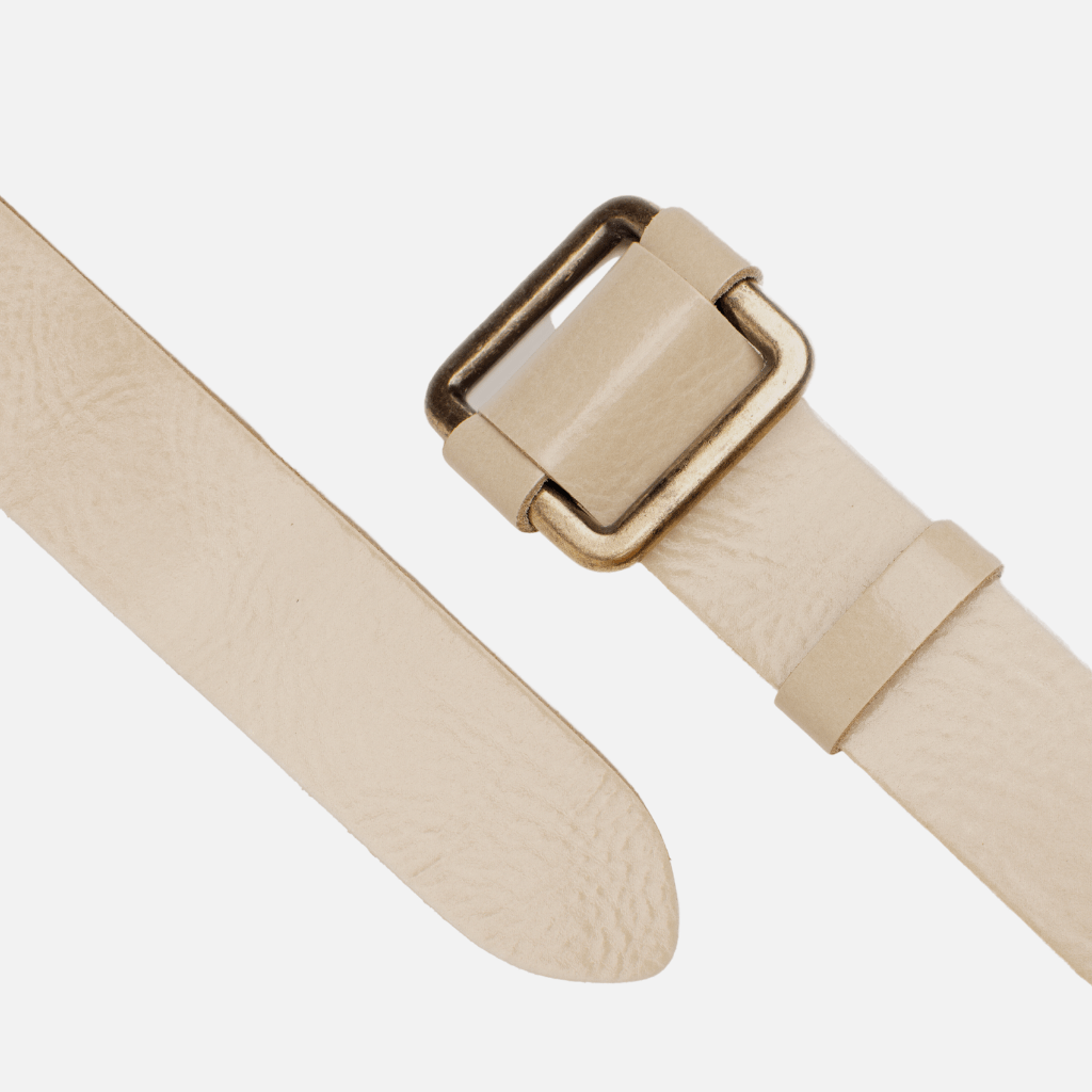 Pelle | Adjustable Gold Buckle Leather Slide Belt