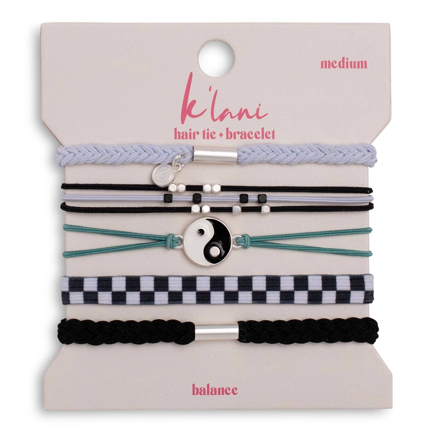 "Balance" Black & White Yin Yang Hair Tie Bracelets