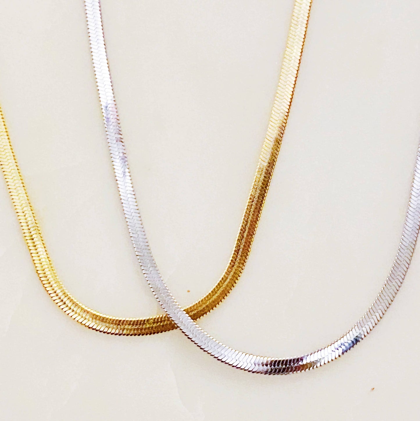 Simply Herringbone Chain Necklace