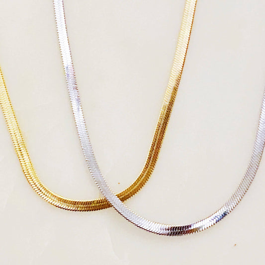 Simply Herringbone Chain Necklace